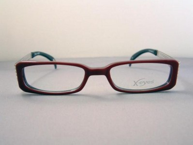 X Eyes 048 red and black acrylic rectangle designer vintage frames