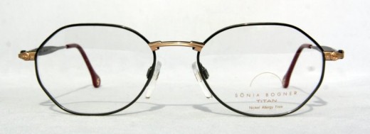 Sonia Bogner 7526 vintage designer hexagonal grey metal frames