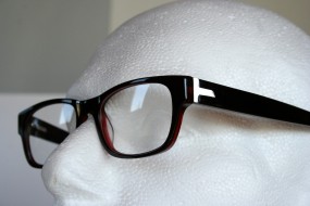 1960s style retro black red acrylic designer glasses