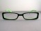 X Eyes 048 black and green vintage rectangle designer frames