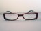 X Eyes 048 red and black acrylic rectangle designer vintage frames