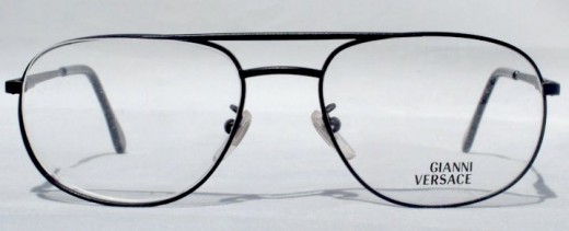 Versace H47 black metal aviator style vintage frames