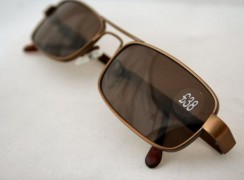 Quality Brushed Bronze Rectangular Designer Sunglasses