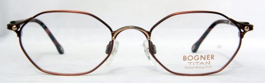 Sonia Bogner 7535 vintage designer hexagonal bronze metal frames