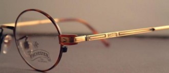 Winchester 1B retro turtle and antique gold round designer frames