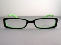 X Eyes 048 black and green vintage rectangle designer frames