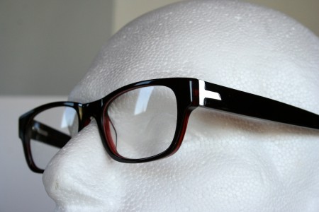 1960s style retro black red acrylic designer glasses
