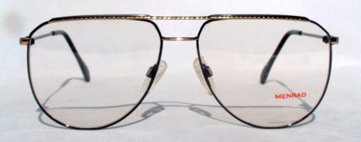 Menrad Vintage Aviator Style Black & Gold Designer Frames