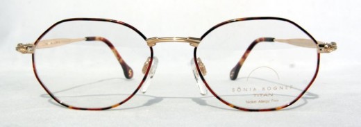 Sonia Bogner 7526 vintage designer hexagonal turtle metal frames