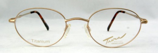 Tura New York 926 titanium vintage designer matt gold metal oval frames