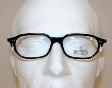 Classic acrylic plastic spectacle frames in black from The Old Glasses Shop