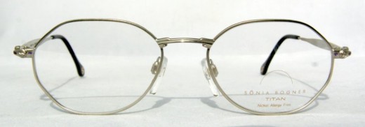 Sonia Bogner 7526 vintage designer hexagonal silver metal frames